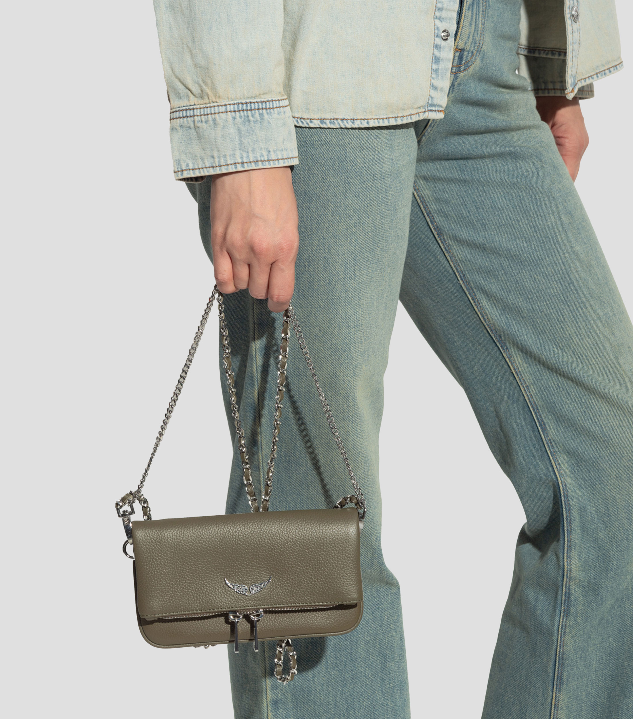 Bolsa Crossbody en piel Rock Nano granulada Mujer